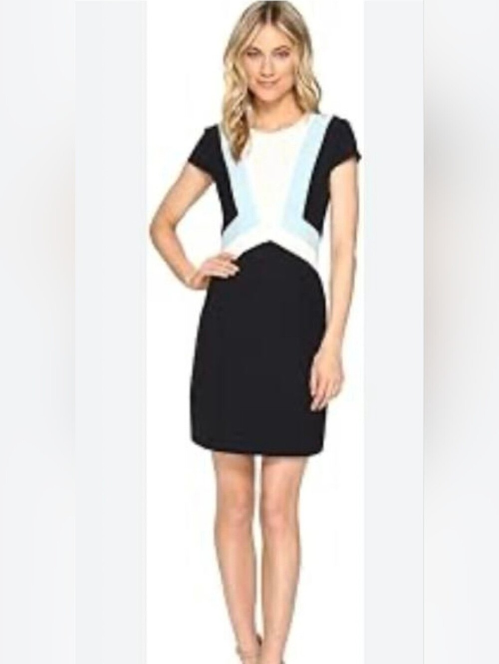 Vince Camuto Navu Dress with Light Blue and White Colorblock - Size 12